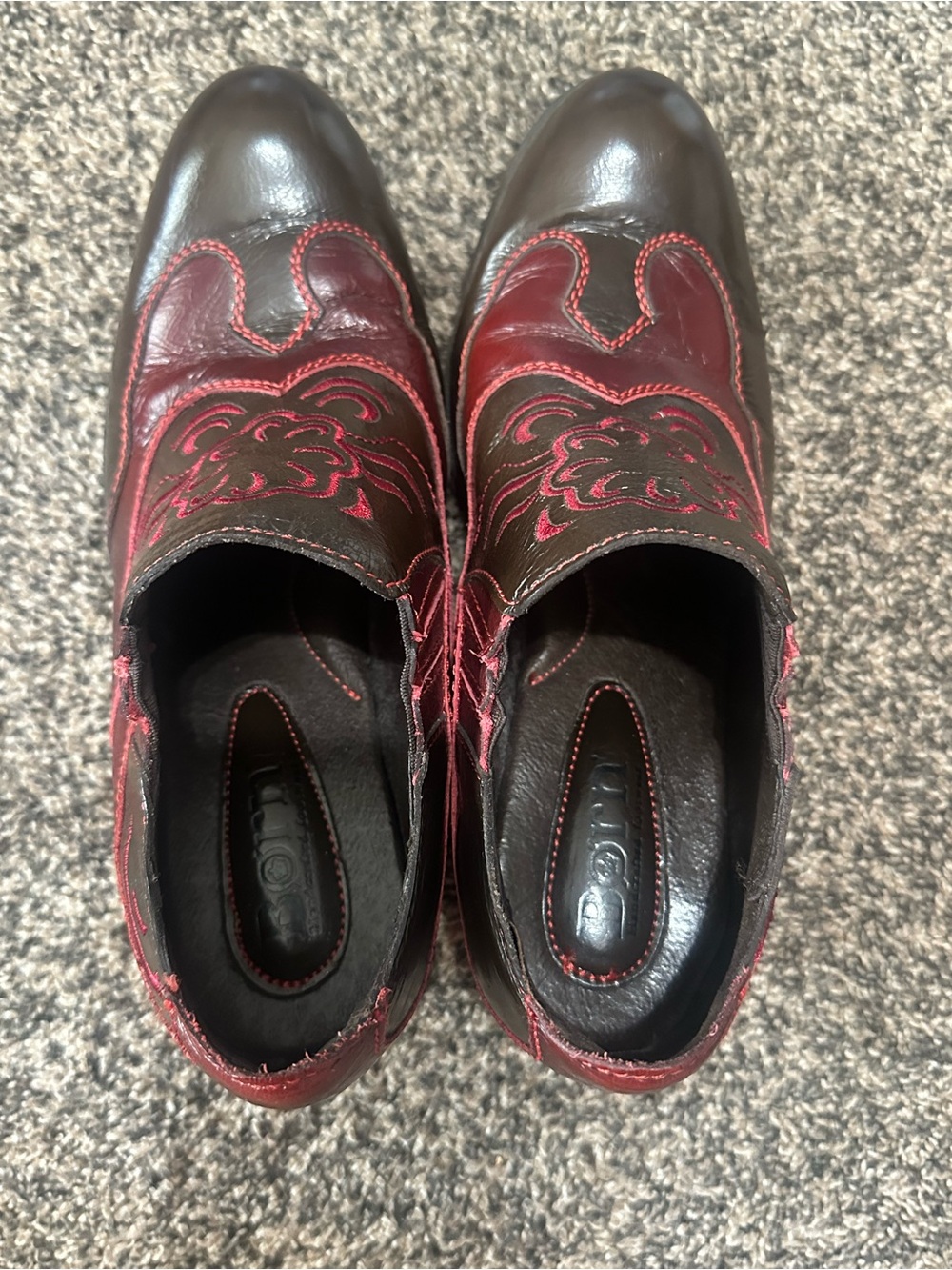 Women’s Born Amibeth Leather in Dark Brown/ Burgundy size 8, Western Ankle Boots - Picture 5 of 6